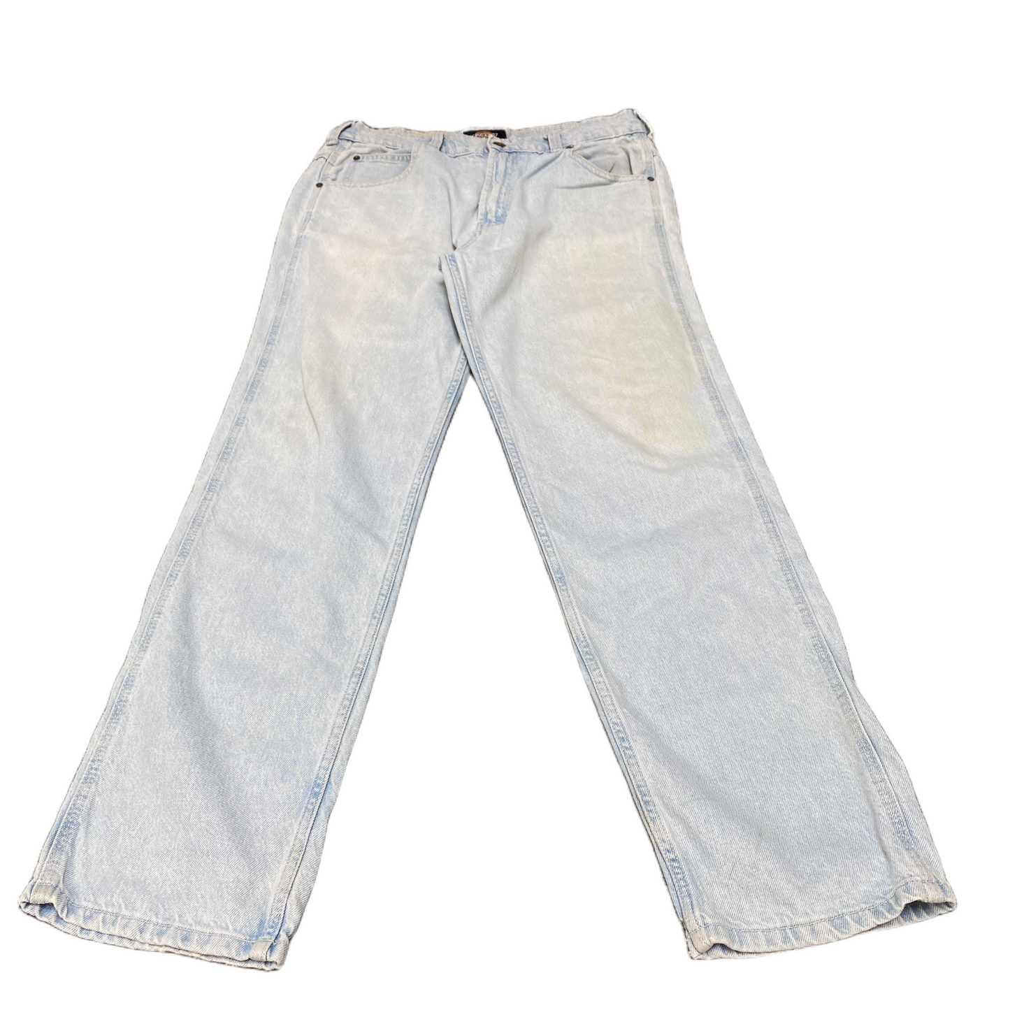 Dickies Jeans Fits as Women 34" Waist Blue Denim Light Wash 5-Pockets Streetwear