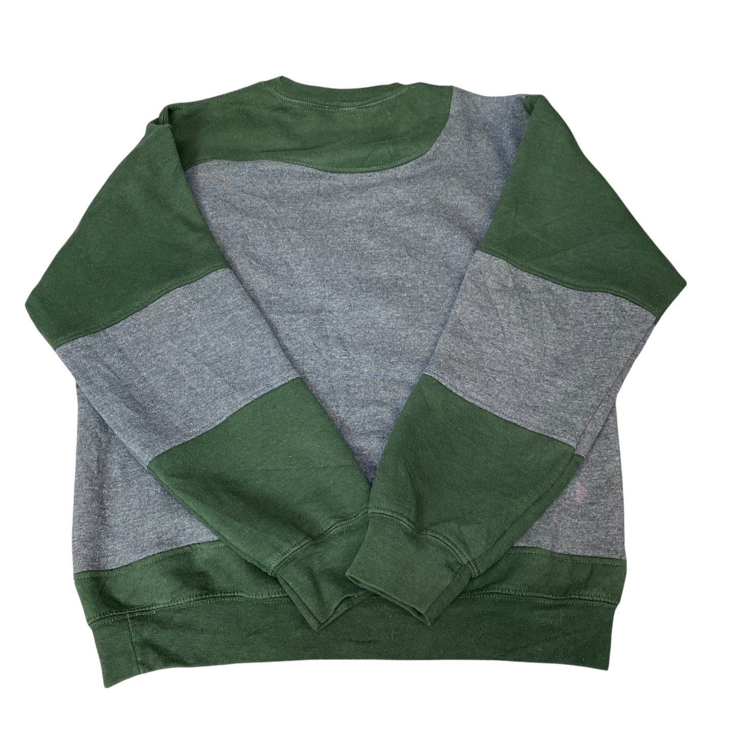 Nike Reworked Sweatshirt Mens S Green Grey Embroidered Spellout Logo Vintage Y2K