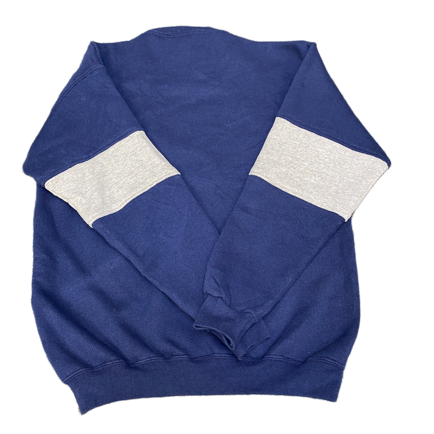 Nike Reworked Sweatshirt Mens M Grey Blue Embroidered Spellout Logo Vintage Y2K