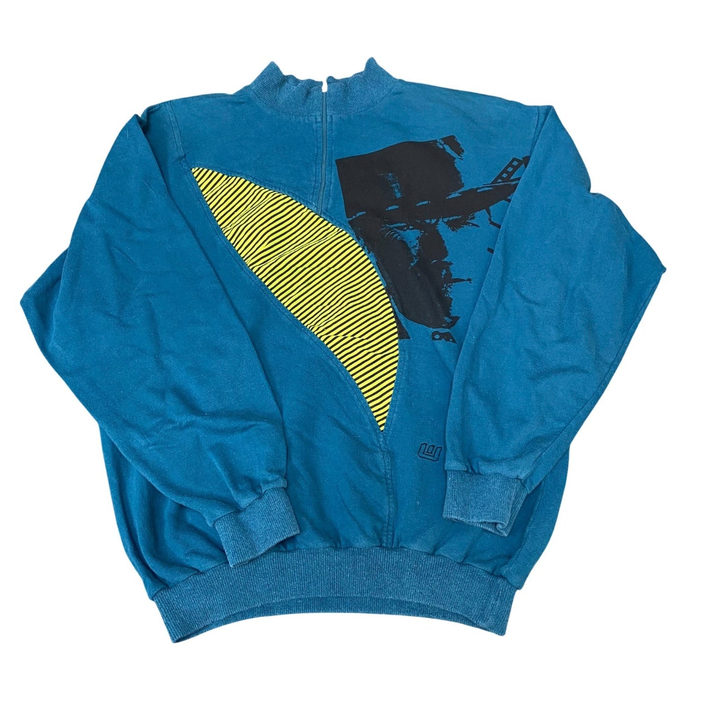 Wanger Sweatshirt Mens Medium Blue Long Sleeve Mock neck 1/4 Zip Pullover