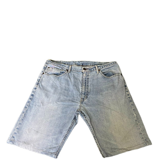 Levi's 501 Jean Shorts Fits as Mens XL 36" Waist Blue Denim Light Wash Red Tab