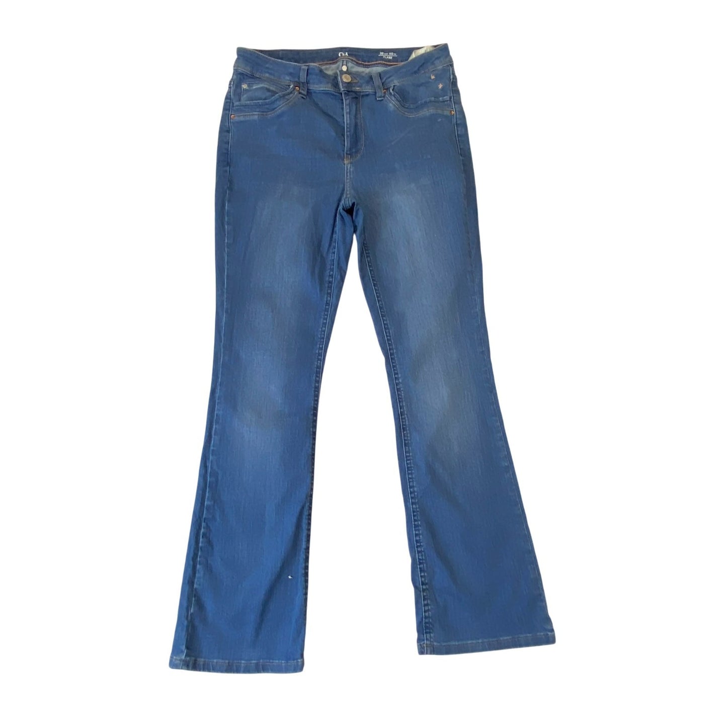 C&A  Jeans Womens Medium W29 L27 Blue Denim Flared Leg Comfort Fit Outdoor