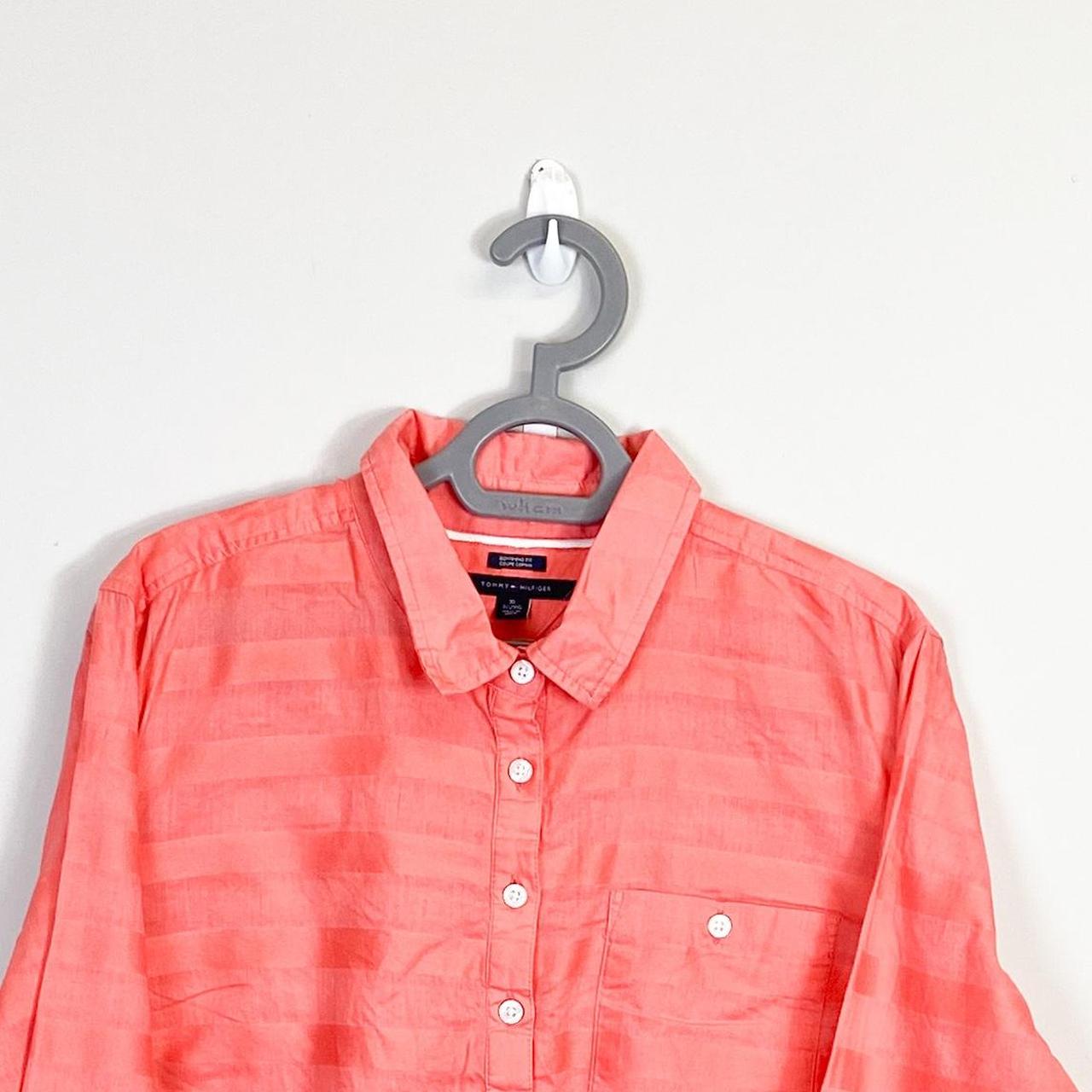 Tommy Hilfiger Shirt Mens XL Pink Collared Button Down Boyfriend Fit
