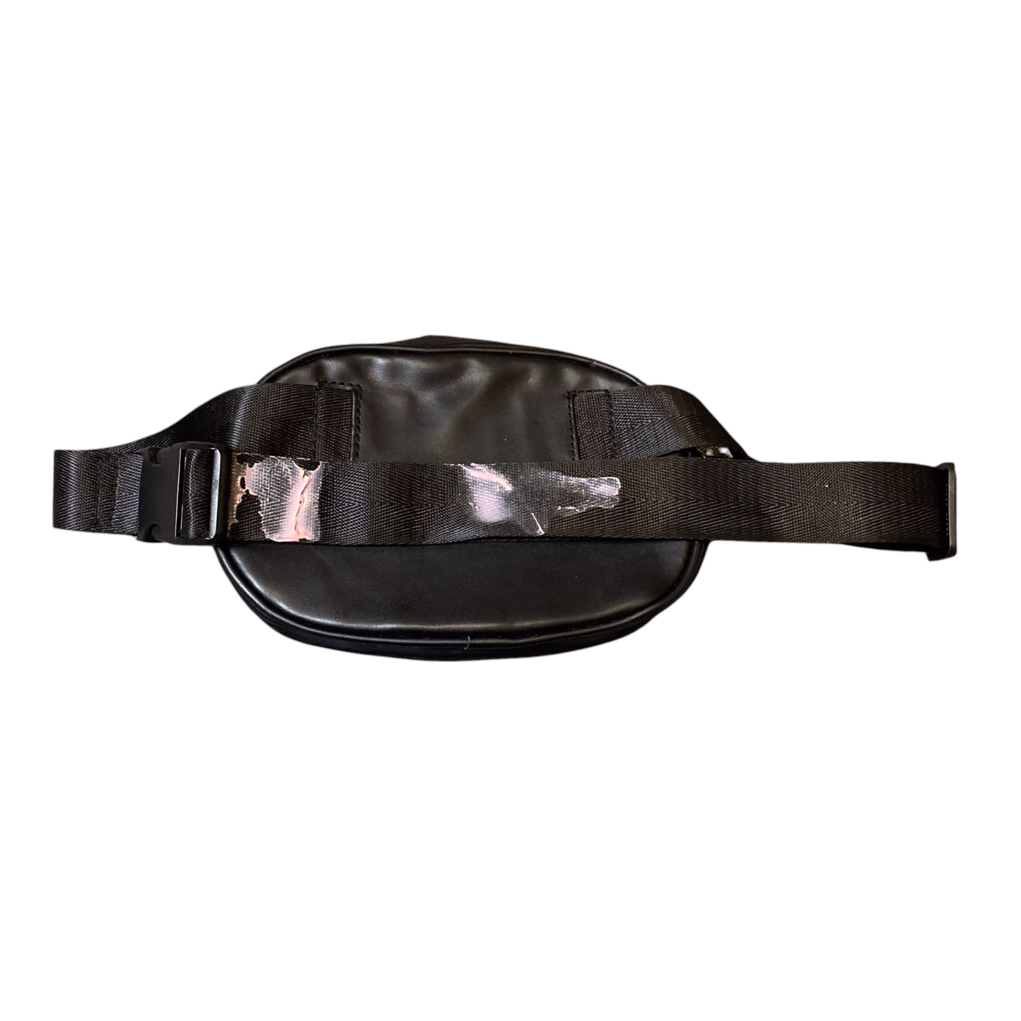 Unisex Waist Fanny Pack Bum Bag Black Leather Quilted Chevron Zipper Adjustable