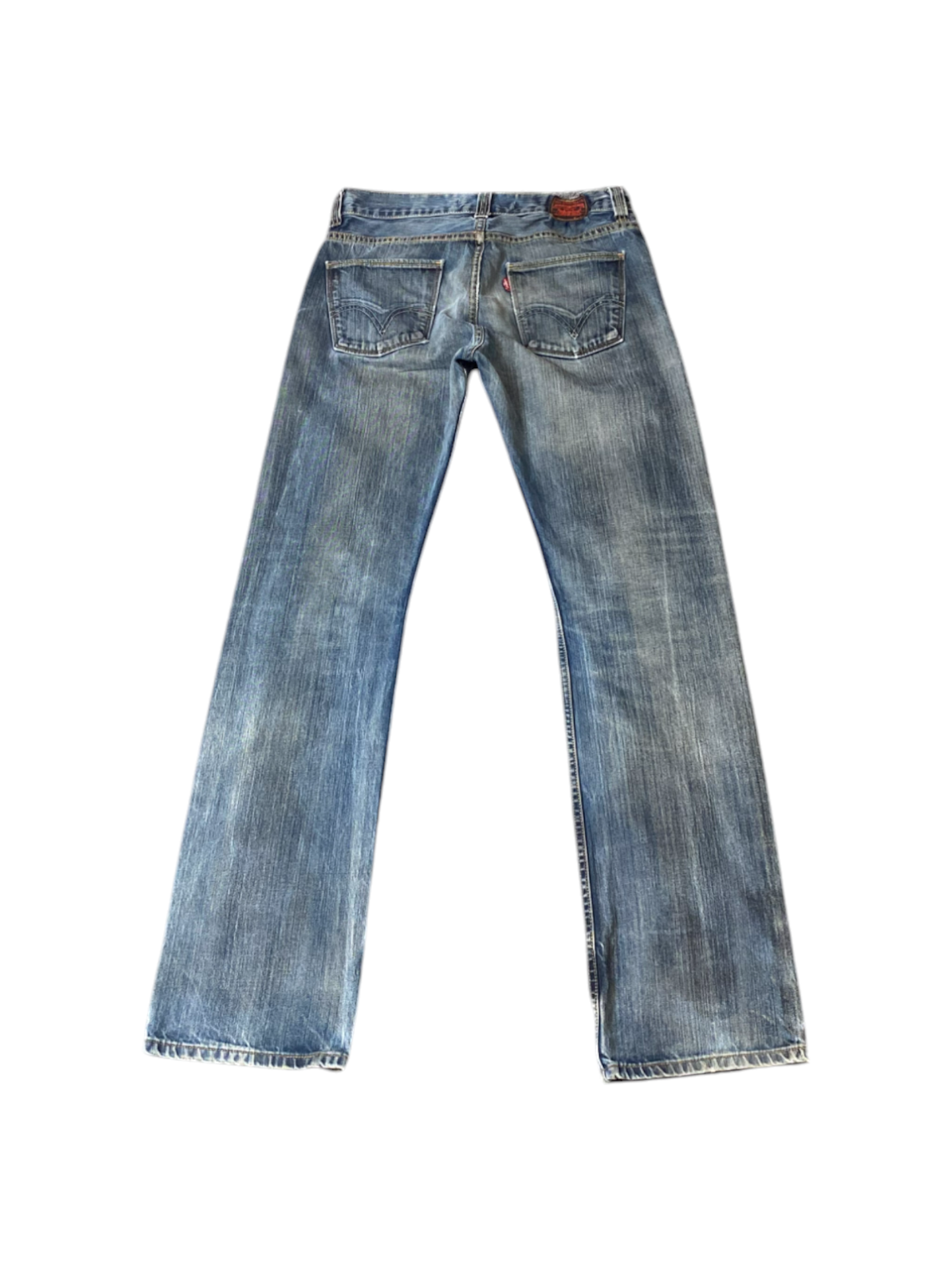 Levi's Jeans Mens 33W 35L Blue Denim Red Tab Straight Leg Faded 5 Pocket