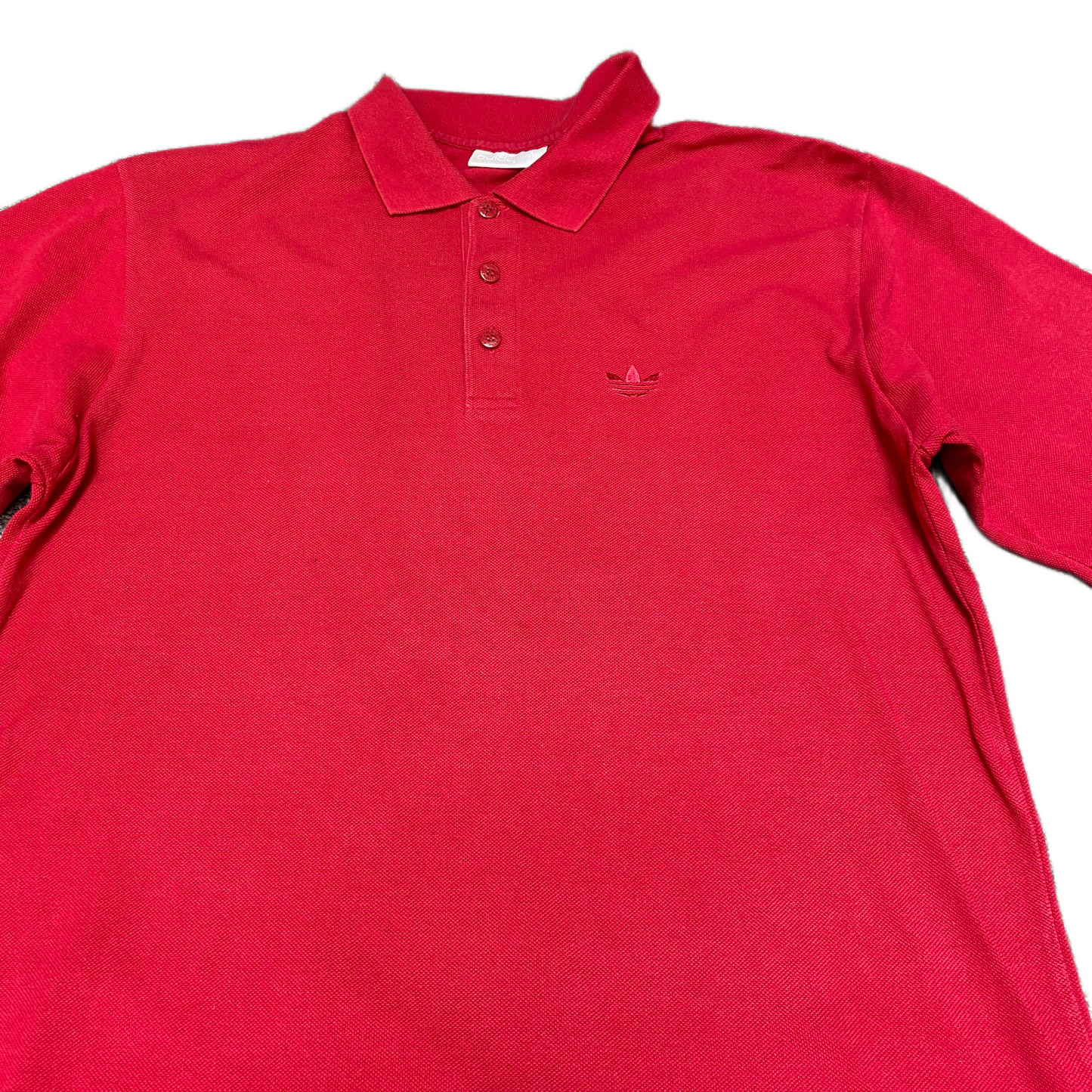 Adidas Originals Polo Shirt Mens Small Red Golf Performance Hi Low Slit Popover