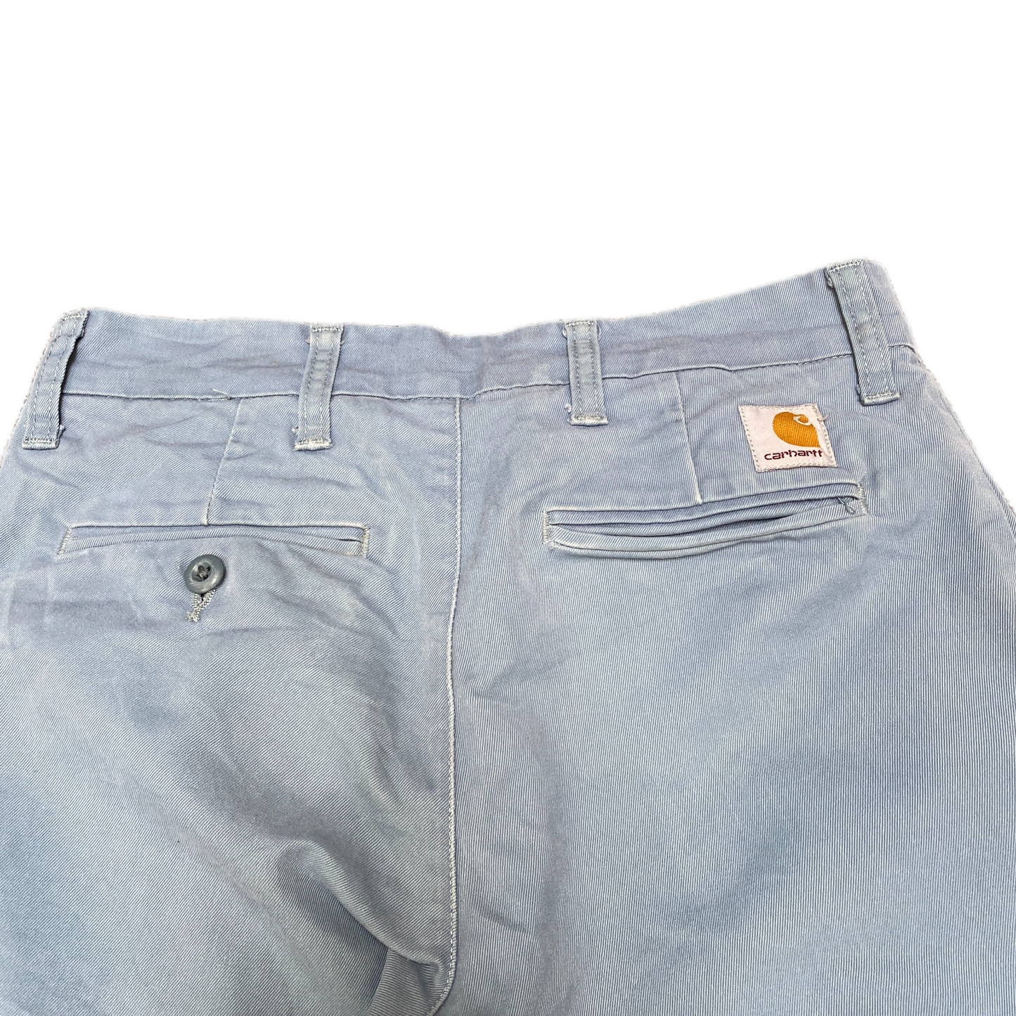 Carhartt WIP Pants Fits as Women 29" Waist Blue Flat Front Straight Leg Trousers