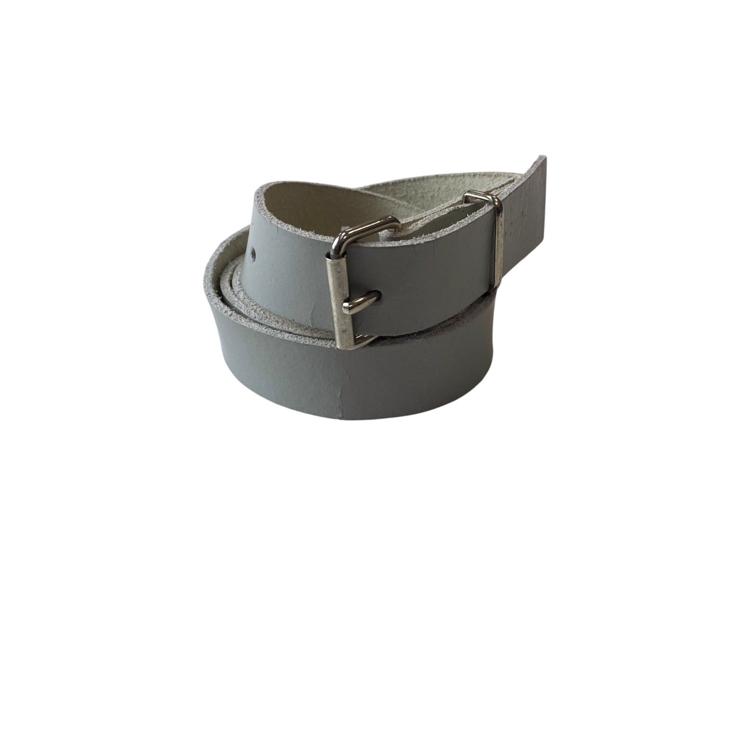 Mens Baseball/Softball Belt Grey Leather Heavy Duty Adjustable Pin Buckle 50 in