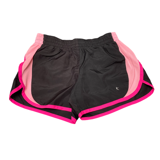 Running Sprinter Shorts Womens Large Black Pink Side Mesh Athletic Dolphin Hem