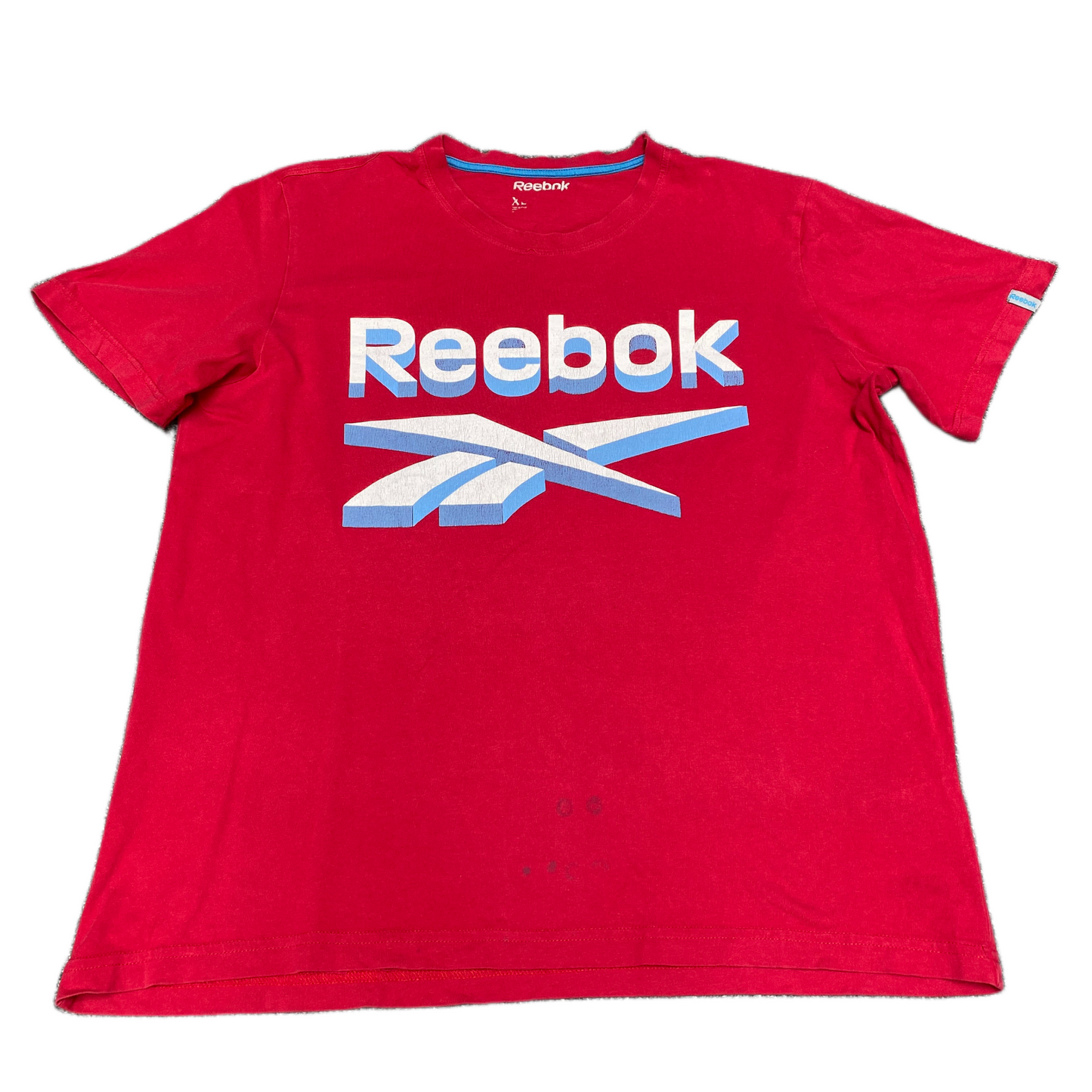 Reebok T-Shirt Womens XL Red Graphic Print Relaxed Fit Short Sleeve Pullover Tee