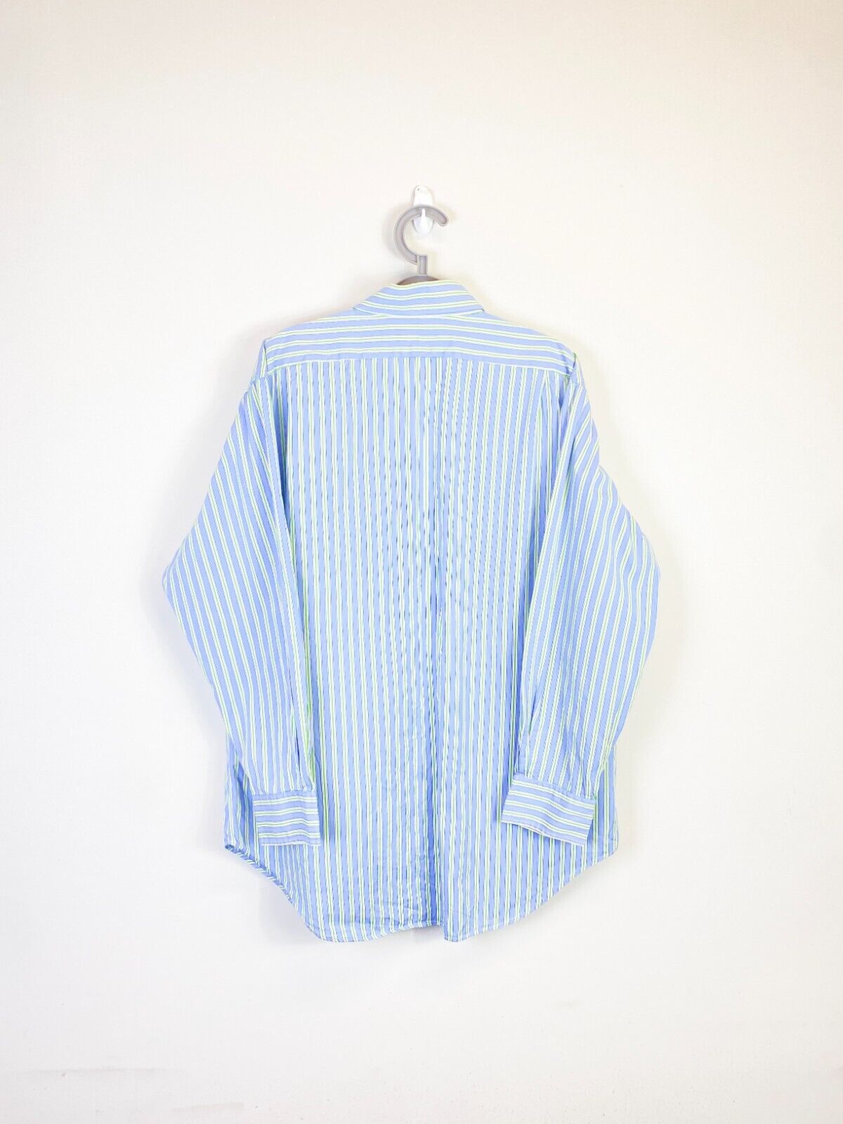 Ralph Lauren Dress Shirt Mens XL Blue Striped Regent Classic Fit Button Down