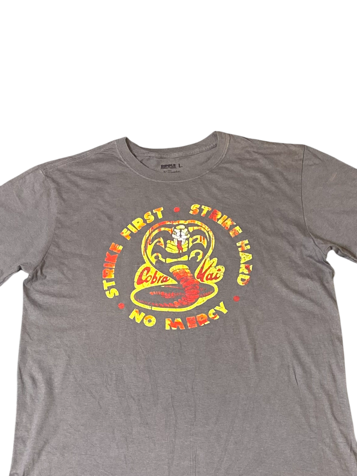 Ripple Junction Shirt Mens Large Grey Cobra Kai Strike First Hard No Mercy Tee