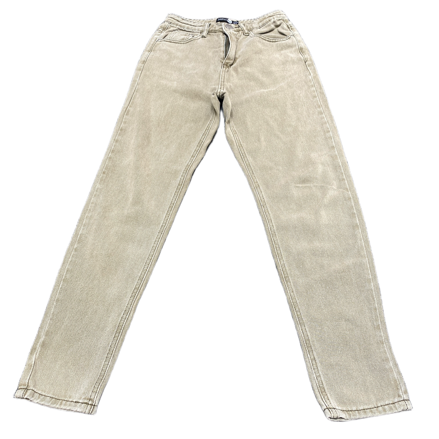 Boohoo Blue Jeans Fits as Womens 25" Waist Green Denim Double Stitch Skinny Leg