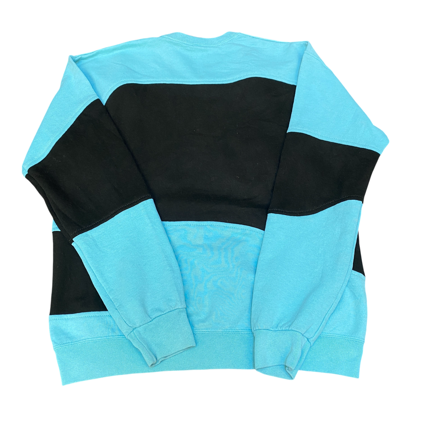Nike Reworked Sweatshirt Mens S Aqua Black Embroidered Spellout Logo Vintage Y2K