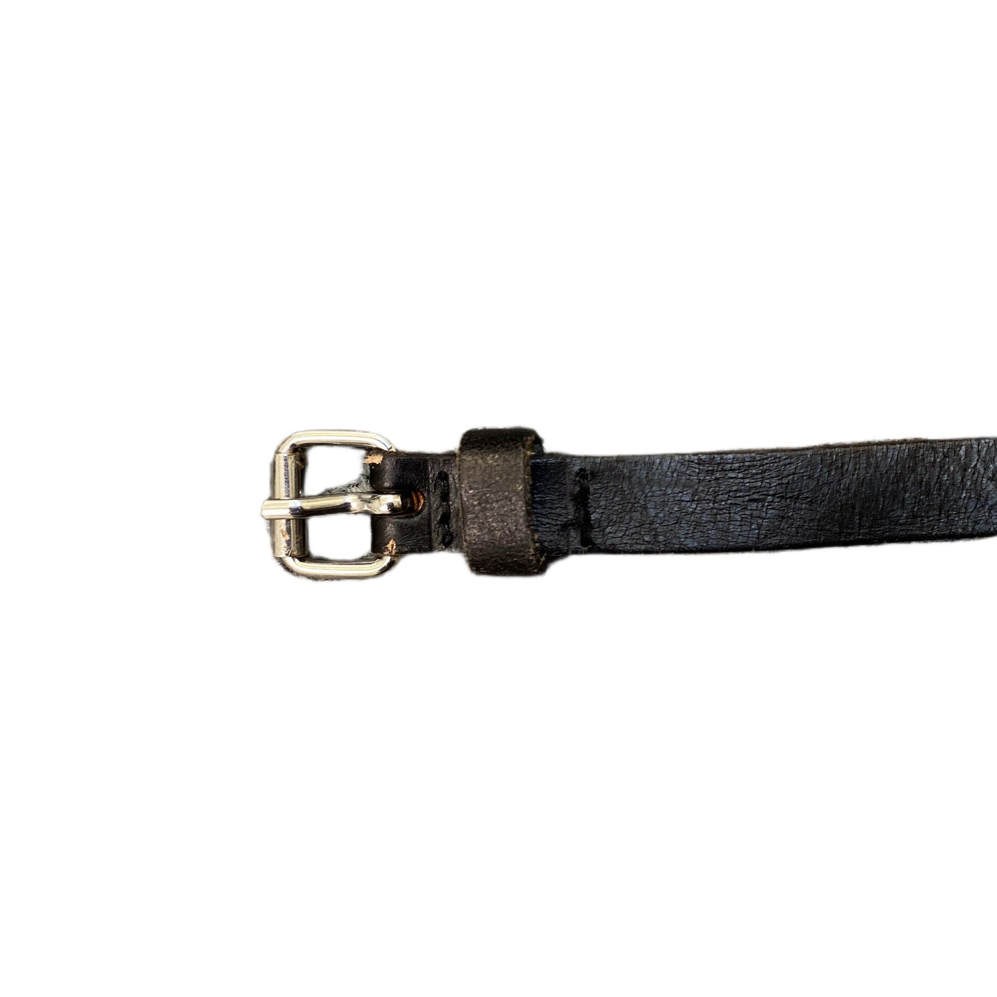 Waist Belt Mens Medium Brown Leather Adjustable Silver Roller Buckle 41.5 Inches