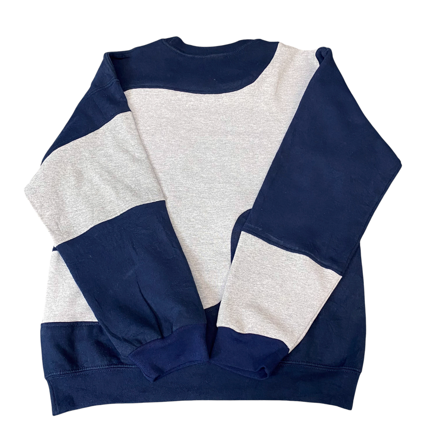 Nike Reworked Sweatshirt Mens S Blue Grey Embroidered Spellout Logo Vintage Y2K