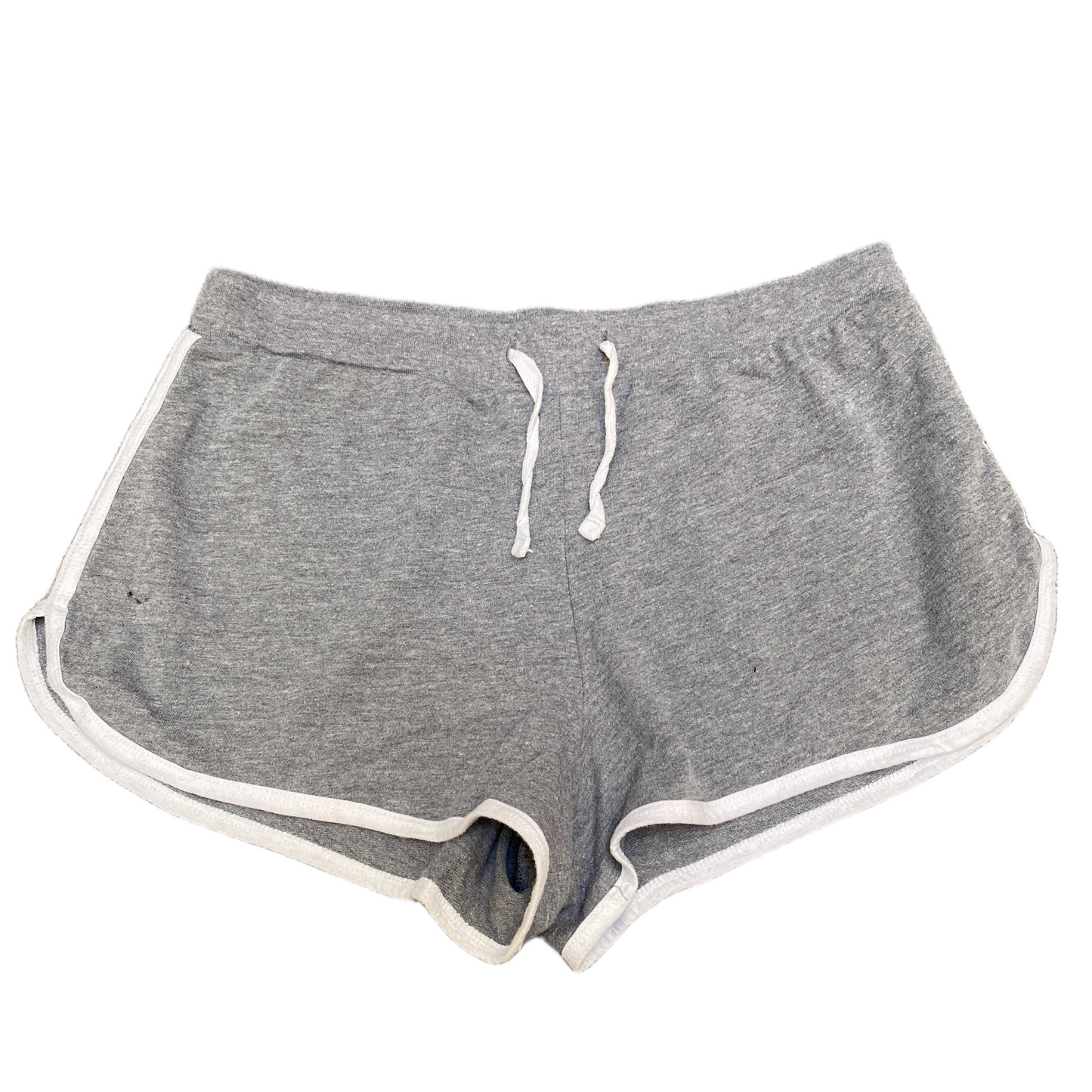 Running Sprinter Shorts Womens L 30" Waist Grey Athletic Gym Stretch Dolphin Hem