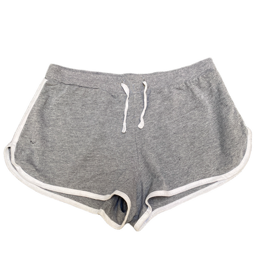 Running Sprinter Shorts Womens L 30" Waist Grey Athletic Gym Stretch Dolphin Hem
