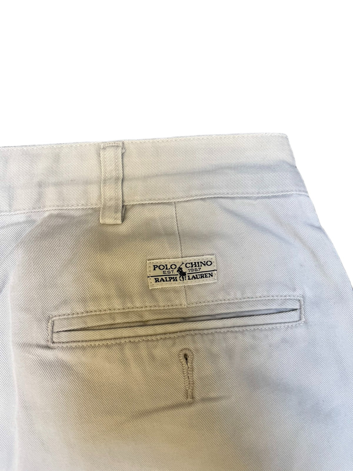 Polo Ralph Lauren Classic Chino Shorts Fits as Mens XL 36" Waist White Pleated
