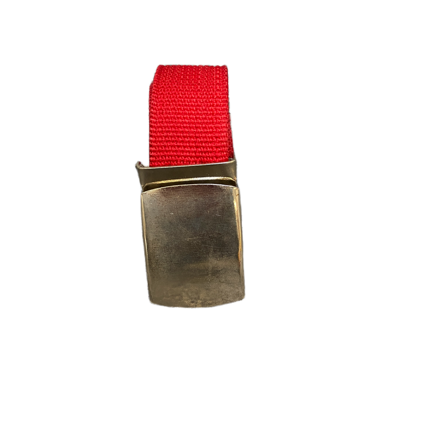 Mens Military Belt Red Canvas Adjustable Flip-Closure Buckle 40.5 inches