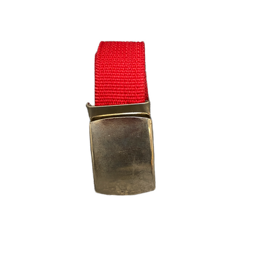 Mens Military Belt Red Canvas Adjustable Flip-Closure Buckle 40.5 inches