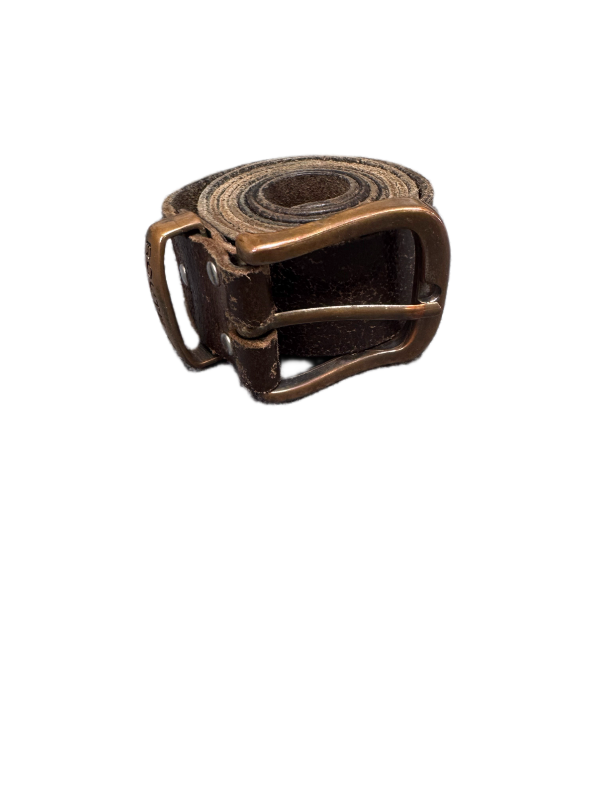 Route 66 Waist Belt Mens Brown Leather Adjustable Brass Pin Buckle 47.5 inches