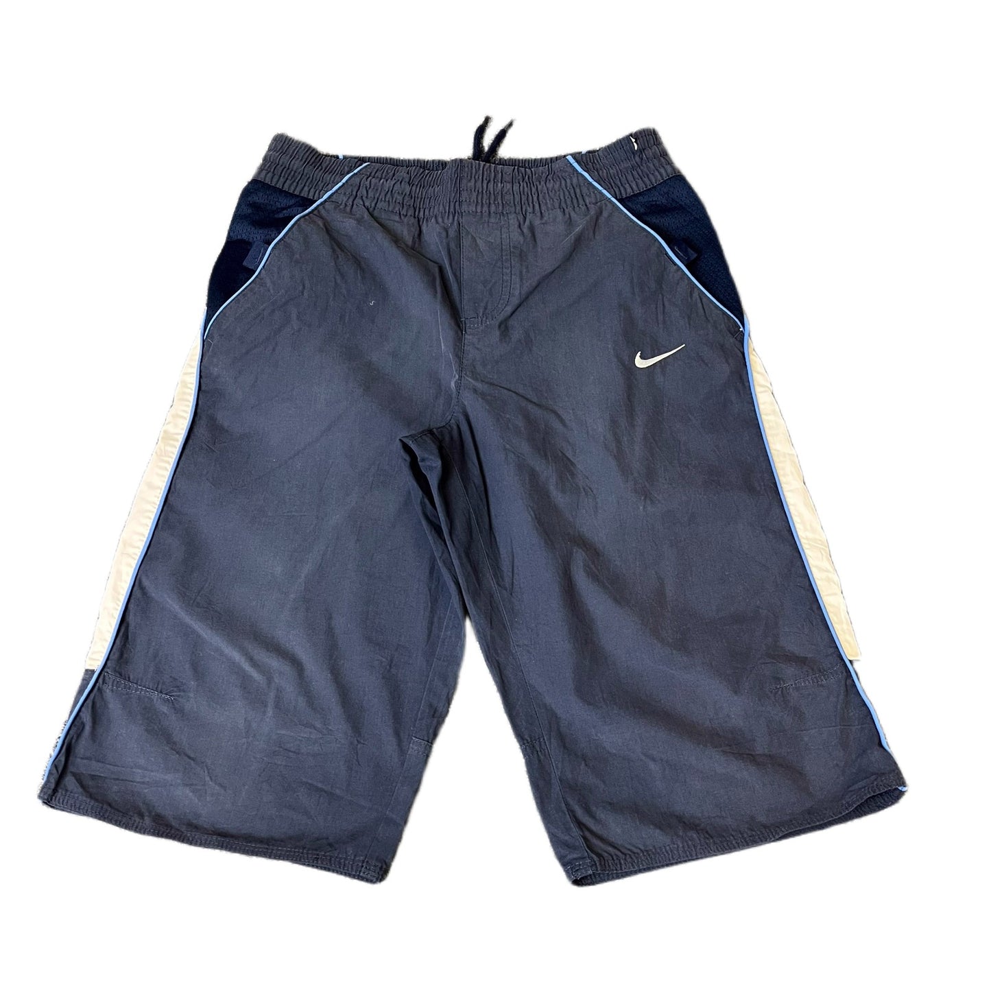 Nike Shorts Fits as Boys XS 26" Waist Blue Mesh Panels Performance Drawstring