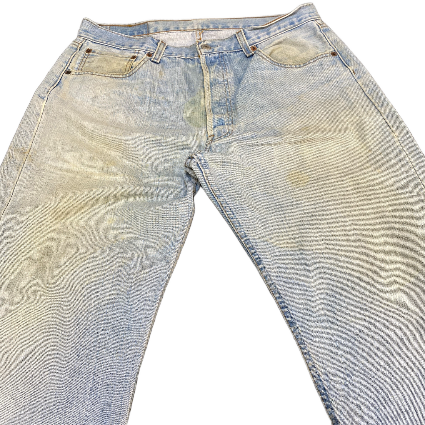 Levi's Jeans Fits as Mens 34" Waist Blue Denim Medium Wash Red Tab Straight Leg