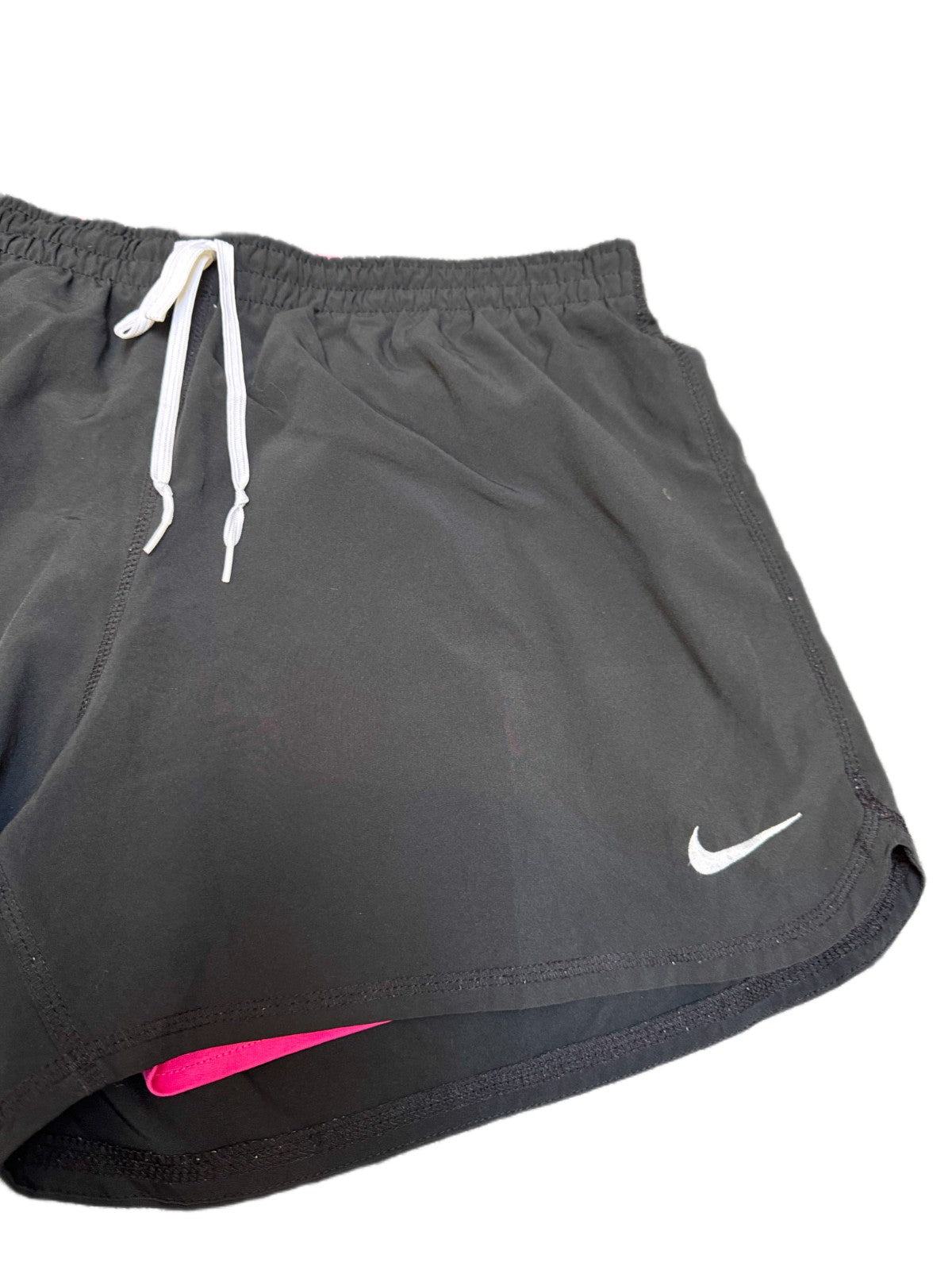 Nike Dri-FIT Athletic Running Shorts Womens Large 32" Waist Black Dolphin Hem