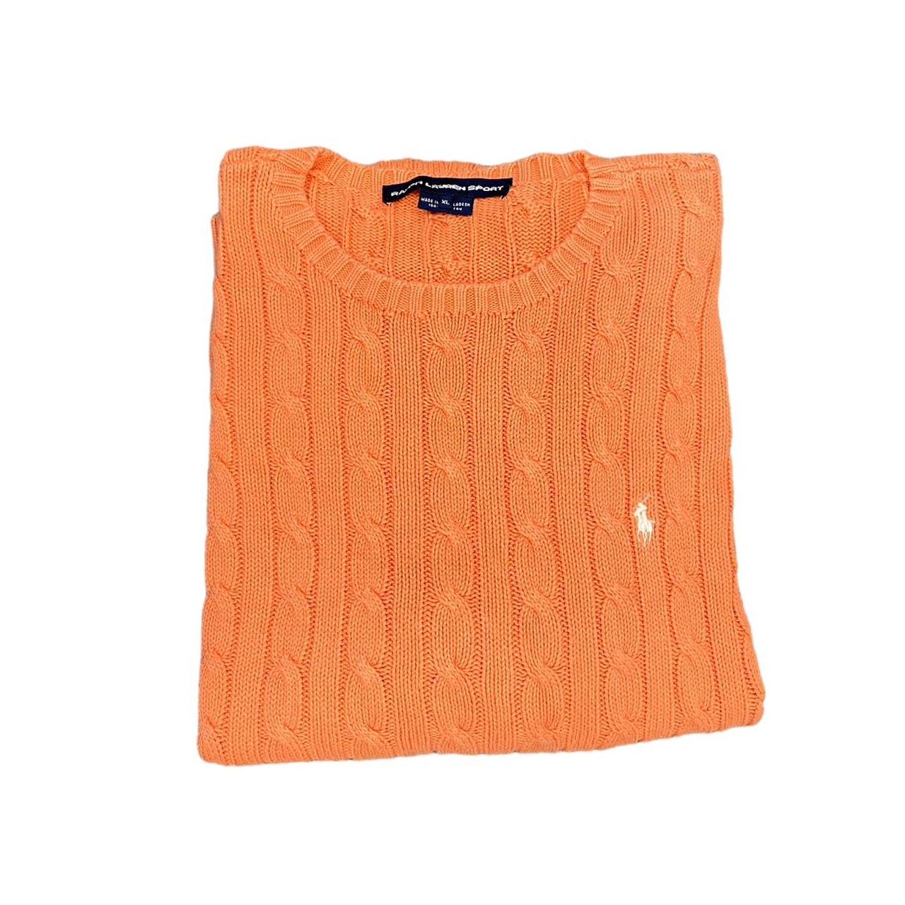 Ralph Lauren Cable Knitted Sweatshirt Orange Womens XL