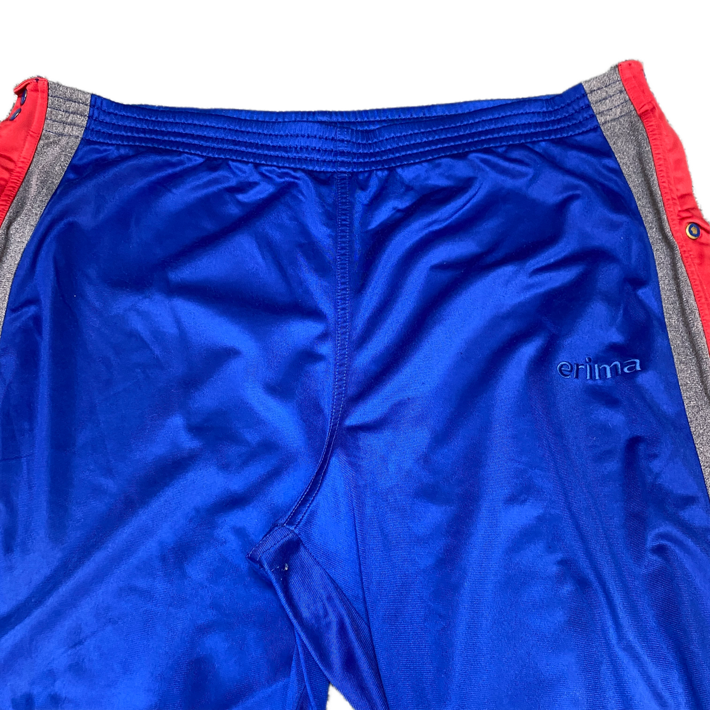Erima Joggers Fits as Mens 41" Waist Blue Side Snap Leg Elastic Waist Trouser