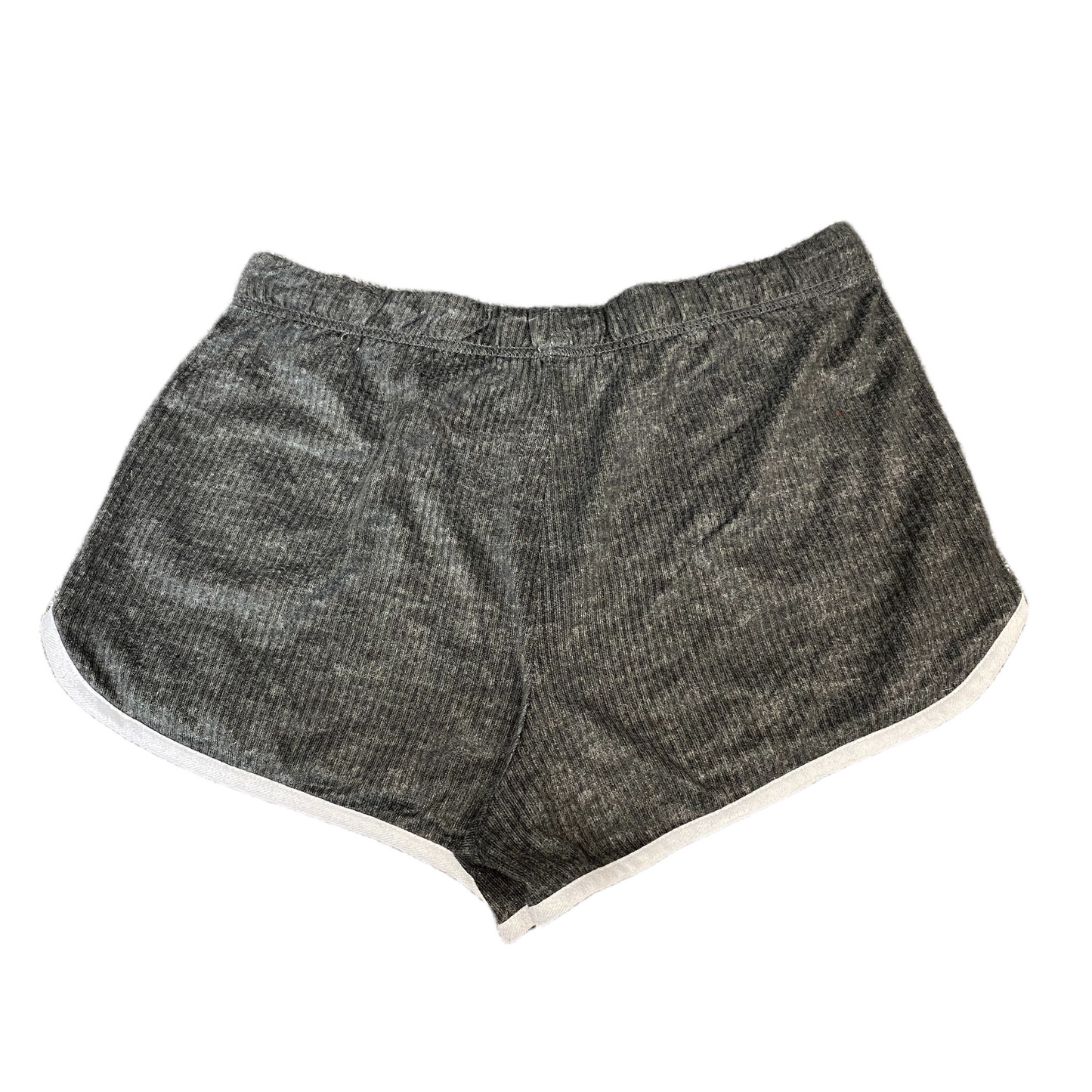 Running Sprinter Shorts Womens L 32" Waist Grey Athletic Gym Workout Dolphin Hem