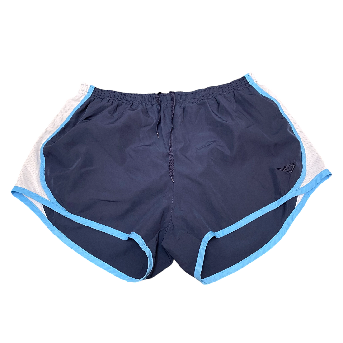 Running Sprinter Shorts Womens Large Blue White Performance Athletic Fit Workout