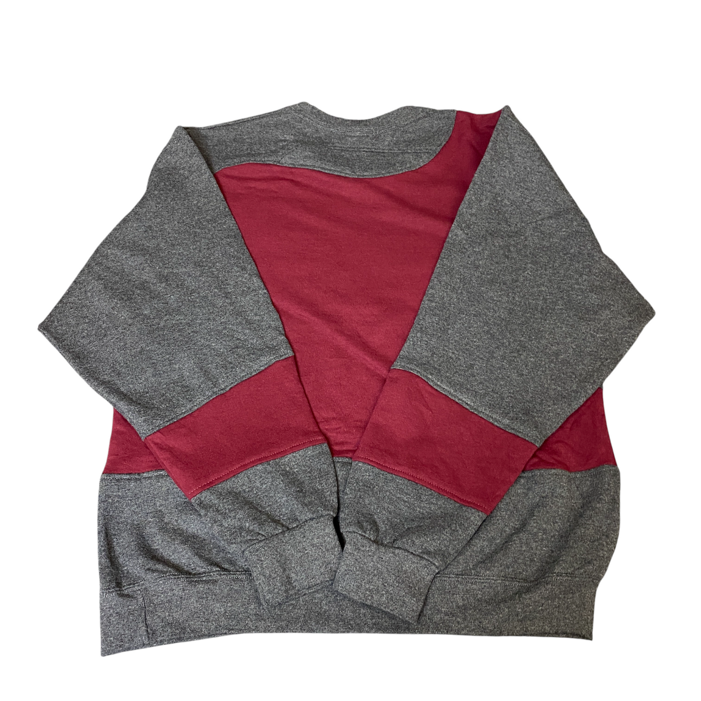 Nike Reworked Sweatshirt Mens M Grey Red Embroidered Spellout Logo Vintage Y2K