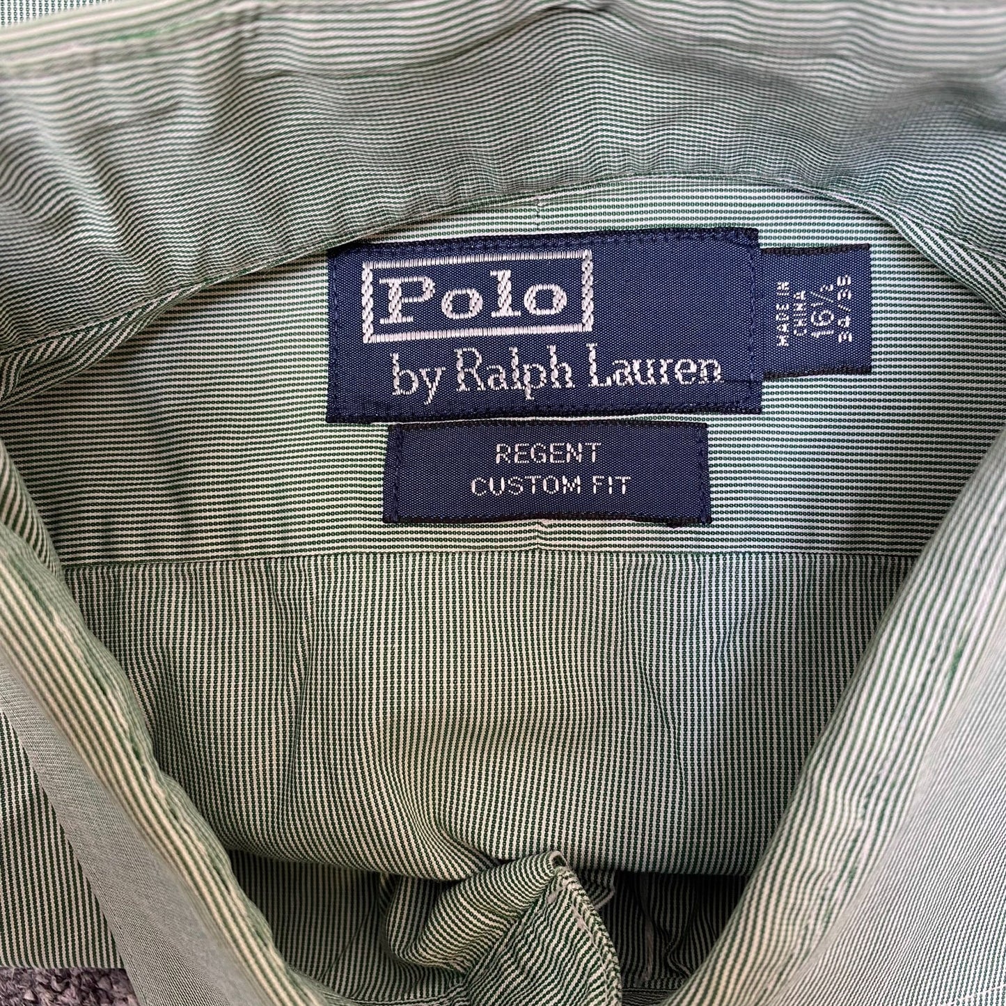 Polo Ralph Lauren Formal Shirt Mens L Green Regent Custom Fit Button Down