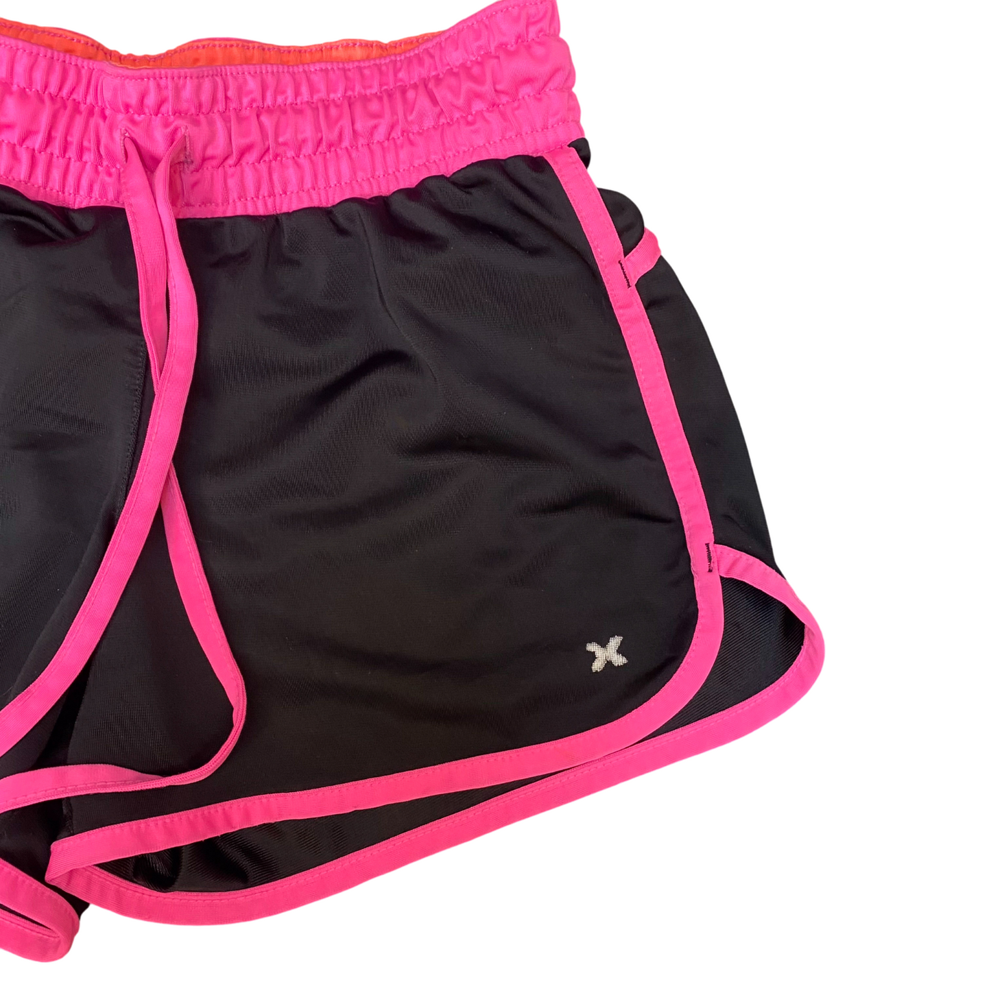 Running Sprinter Shorts Womens Small Black Pink Semi-Fitted Drawstring Waist