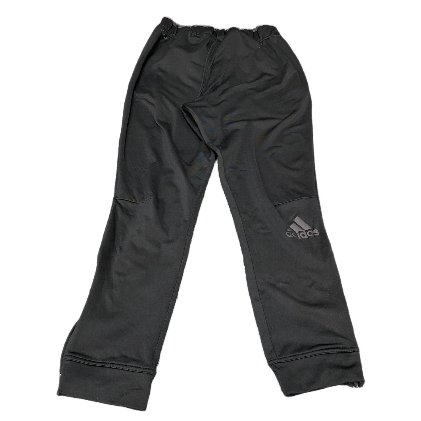 Adidas Joggers Fits as Men 28" Waist Black Tapered Leg Drawstring Track Trousers