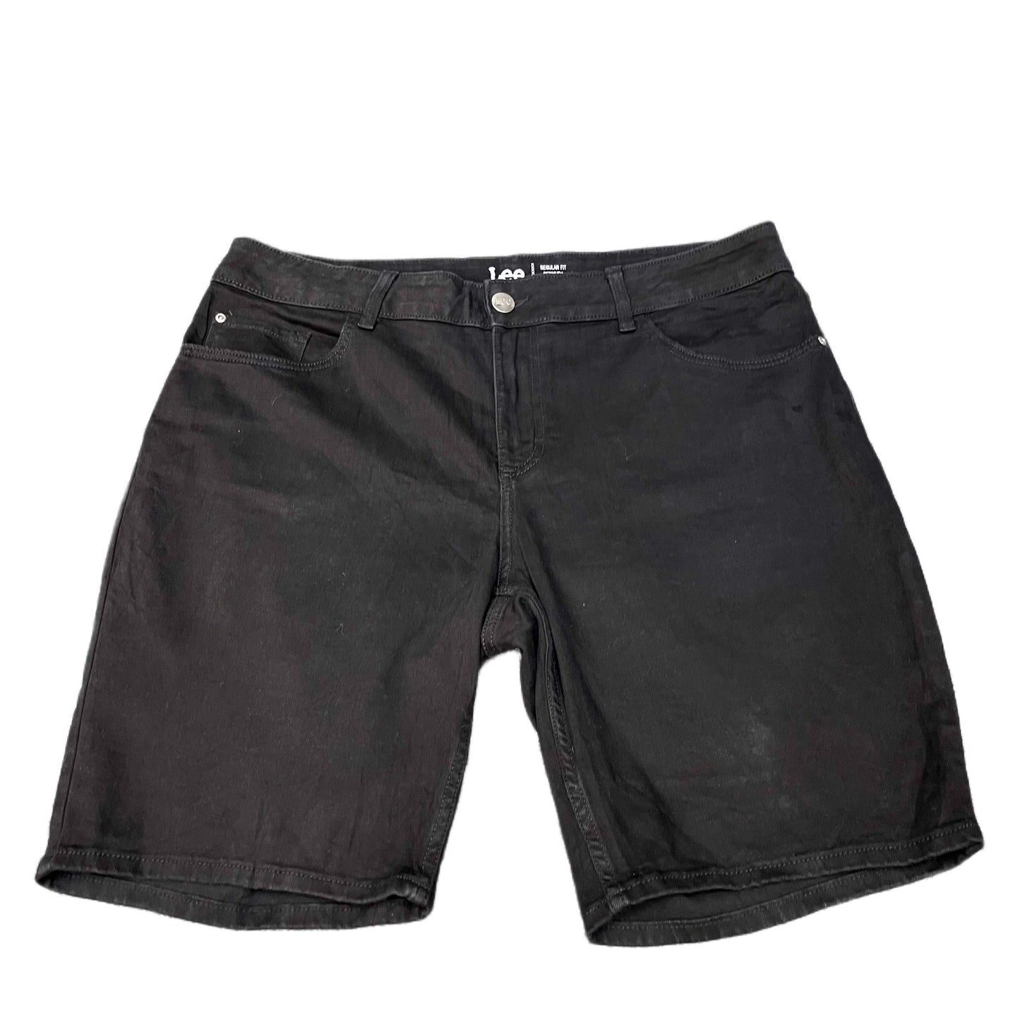 Lee Bermuda Shorts Fits as Womens 2XL 39" Waist Black Denim Mid Rise Regular Fit
