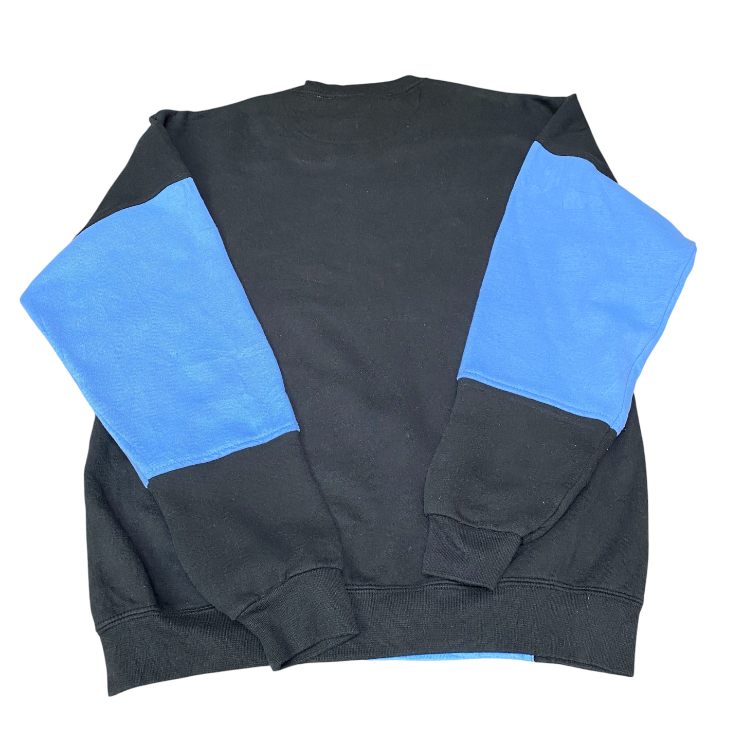 Nike Reworked Sweatshirt Mens M Black Blue Embroidered Spellout Logo Vintage Y2K