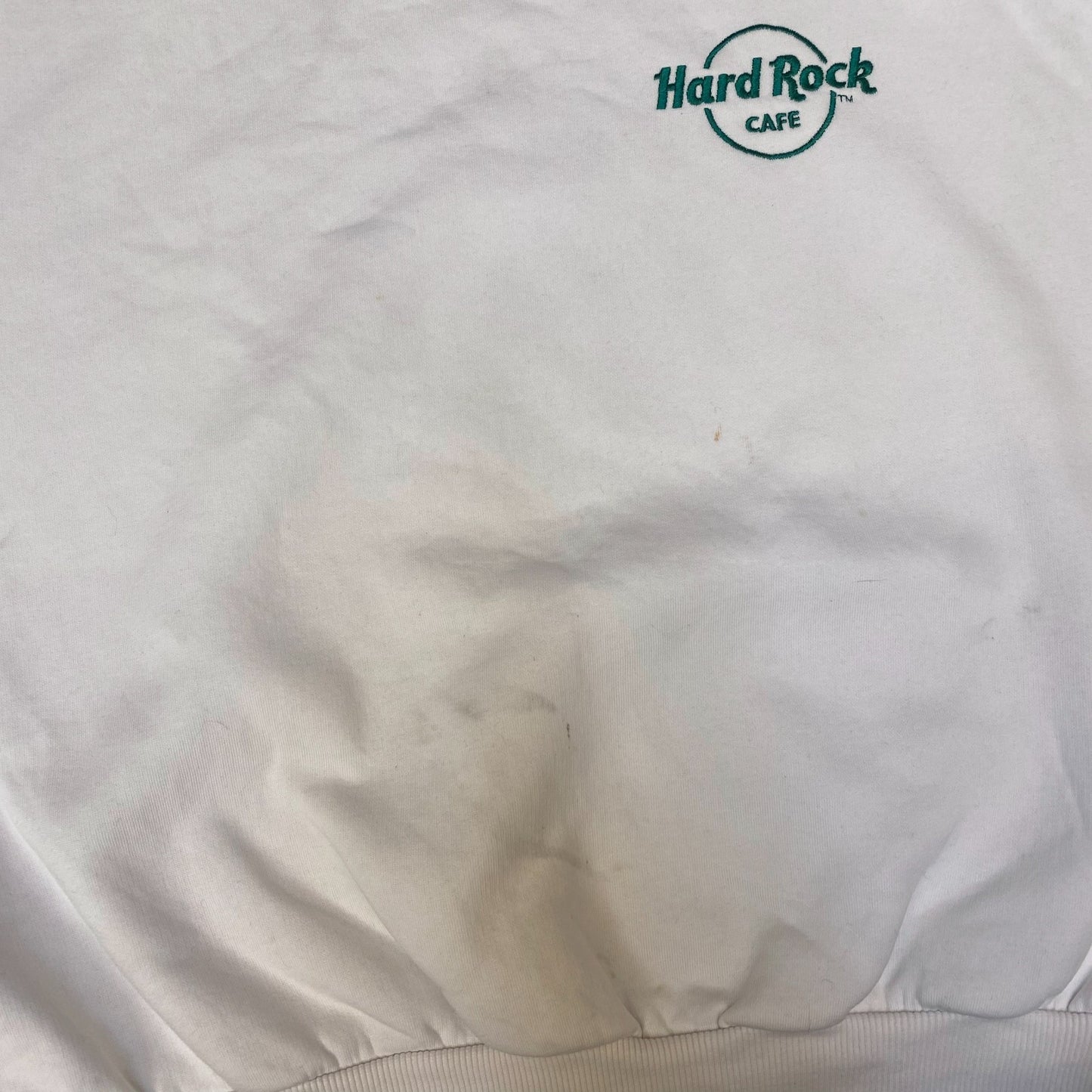 Hard Rock Cafe Sweatshirt Womens Large White Long Sleeve Crew Neck Pullover