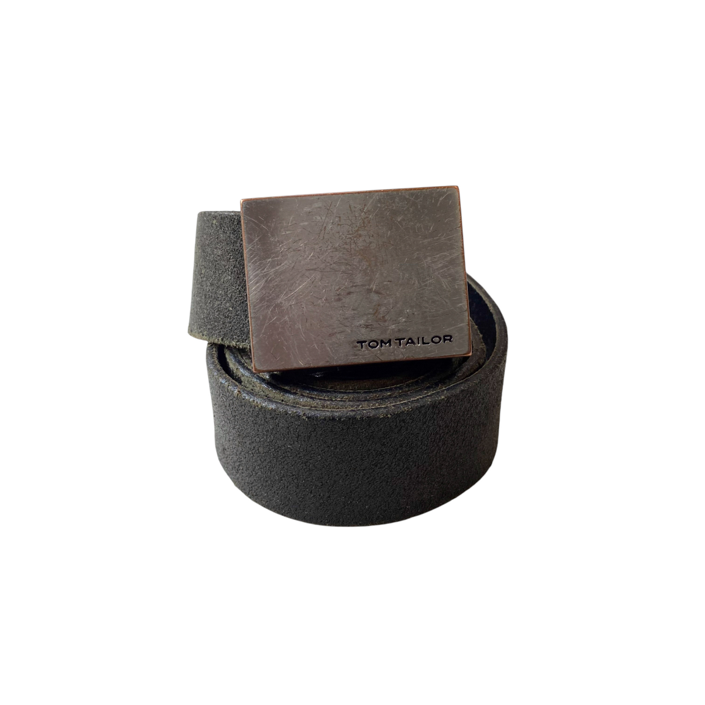 Tom Tailor Waist Belt Mens Black Real Leather Formal Flip Top Buckle Size 43 in