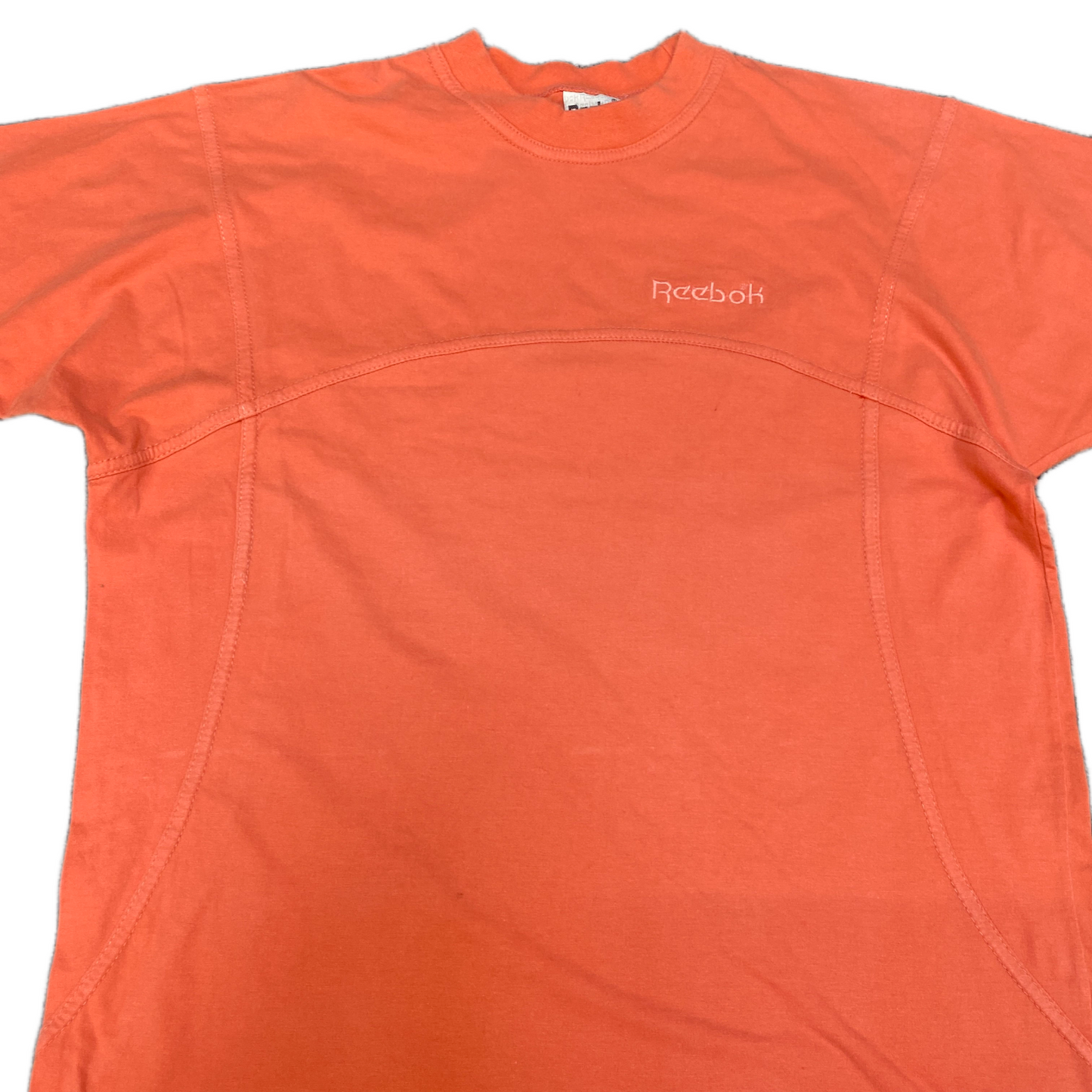 Reebok Activewear T-Shirt Womens Small Orange Embroidered Logo Short Sleeve Tee