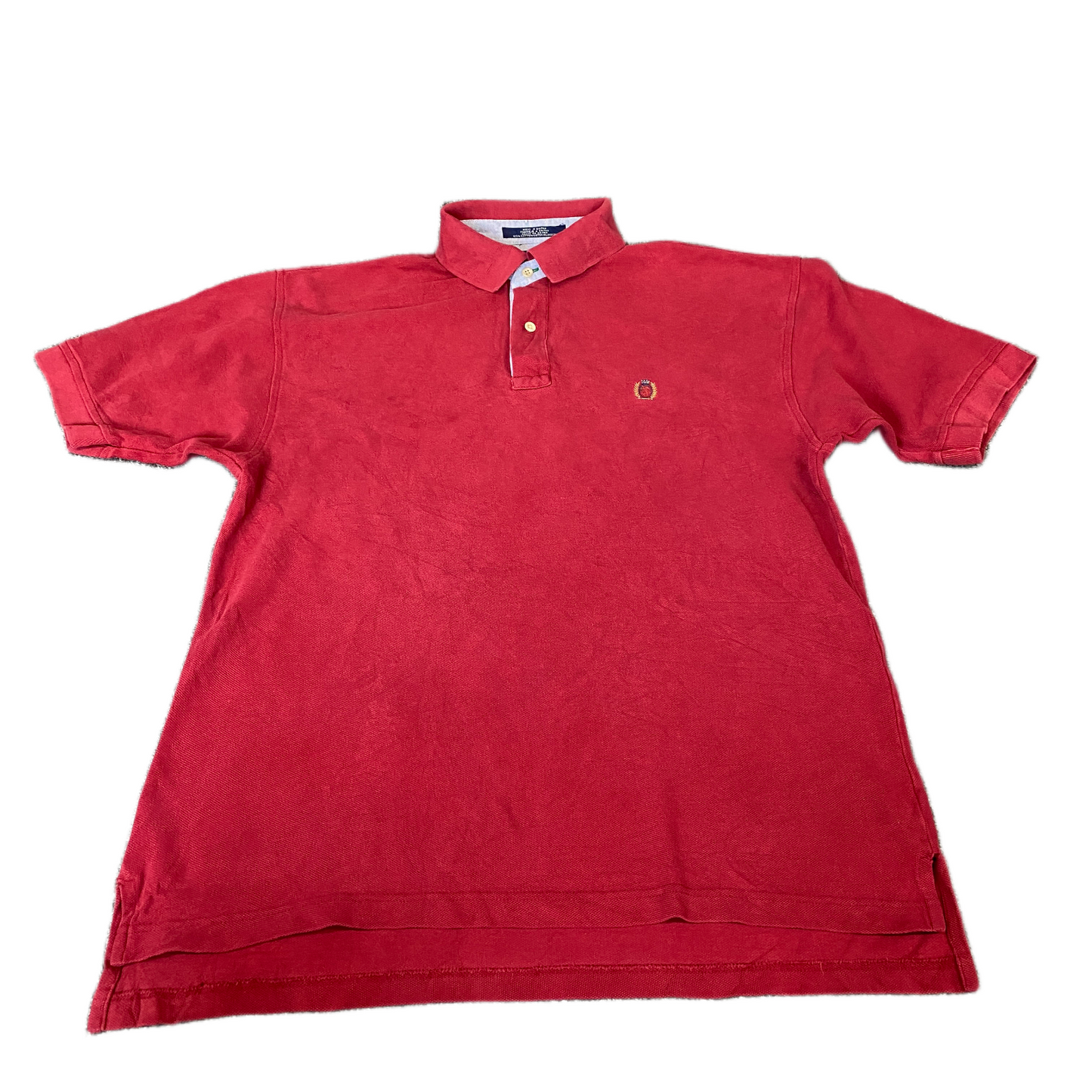 Tommy Hilfiger Polo Shirt Mens Medium Red Golf Performance High Low Slit Popover
