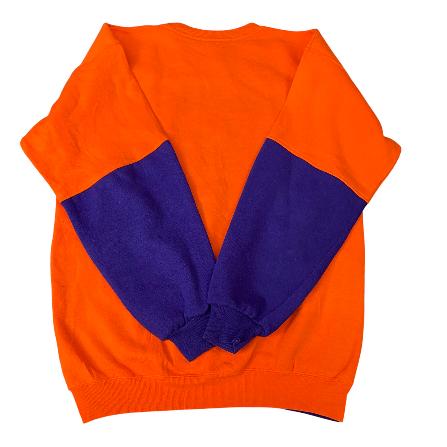 Nike Reworked Sweatshirt Mens M Purple Orange Embroidered Spellout Logo Vtg Y2K
