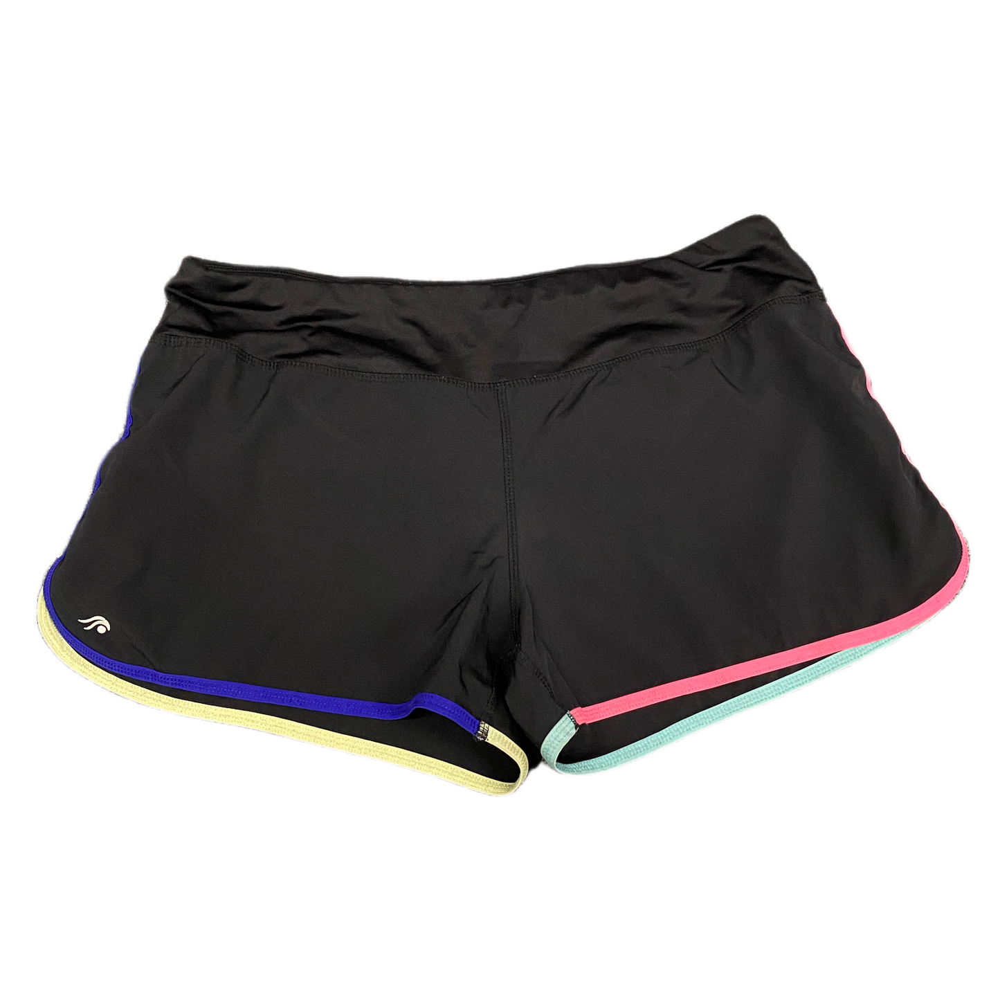Athletic Shorts Womens 2XL 35" Waist Black Stretch Dolphin Hem Elastic Waist