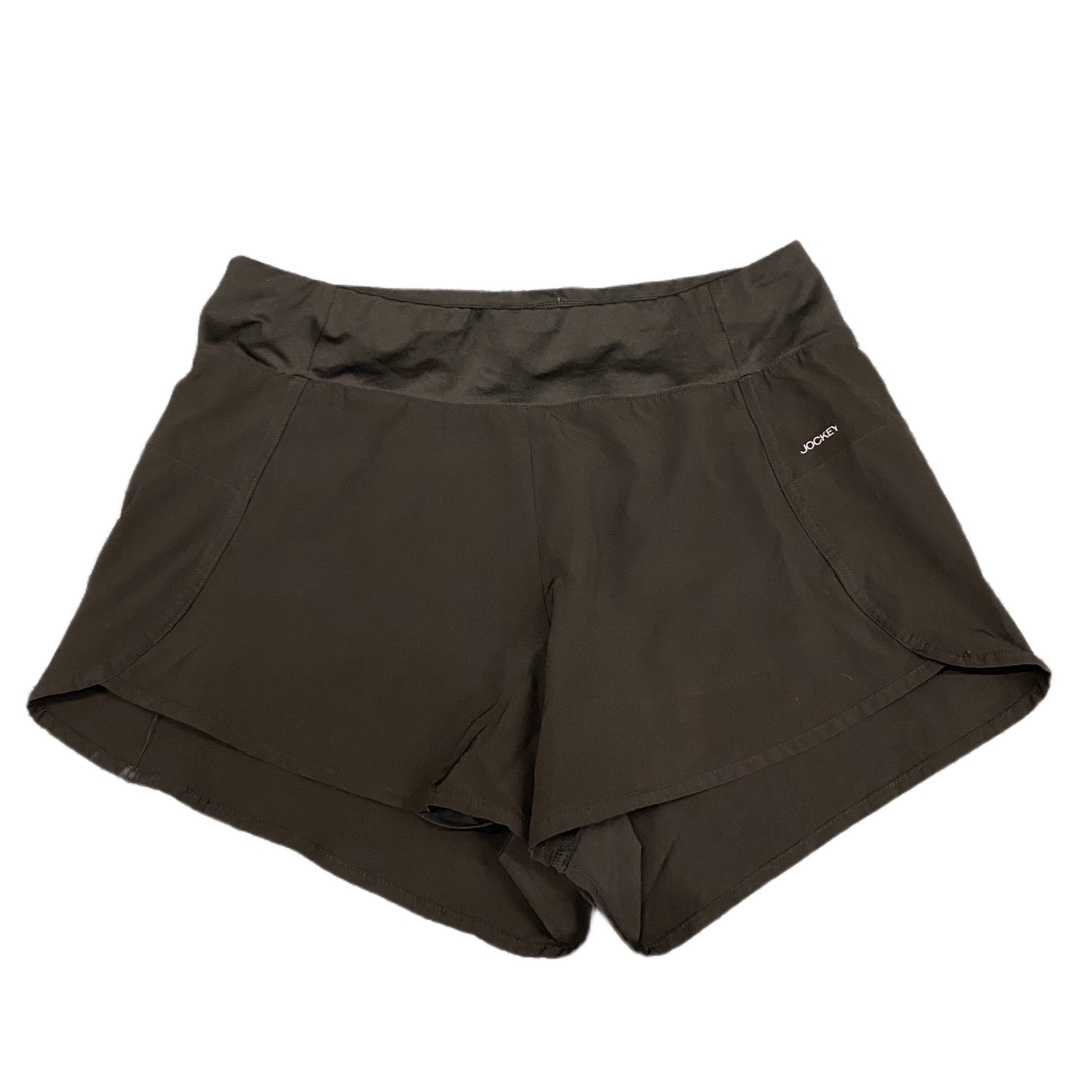 Running Shorts Womens Large 31" Waist Black Gym Training Dolphin Hem Pull On