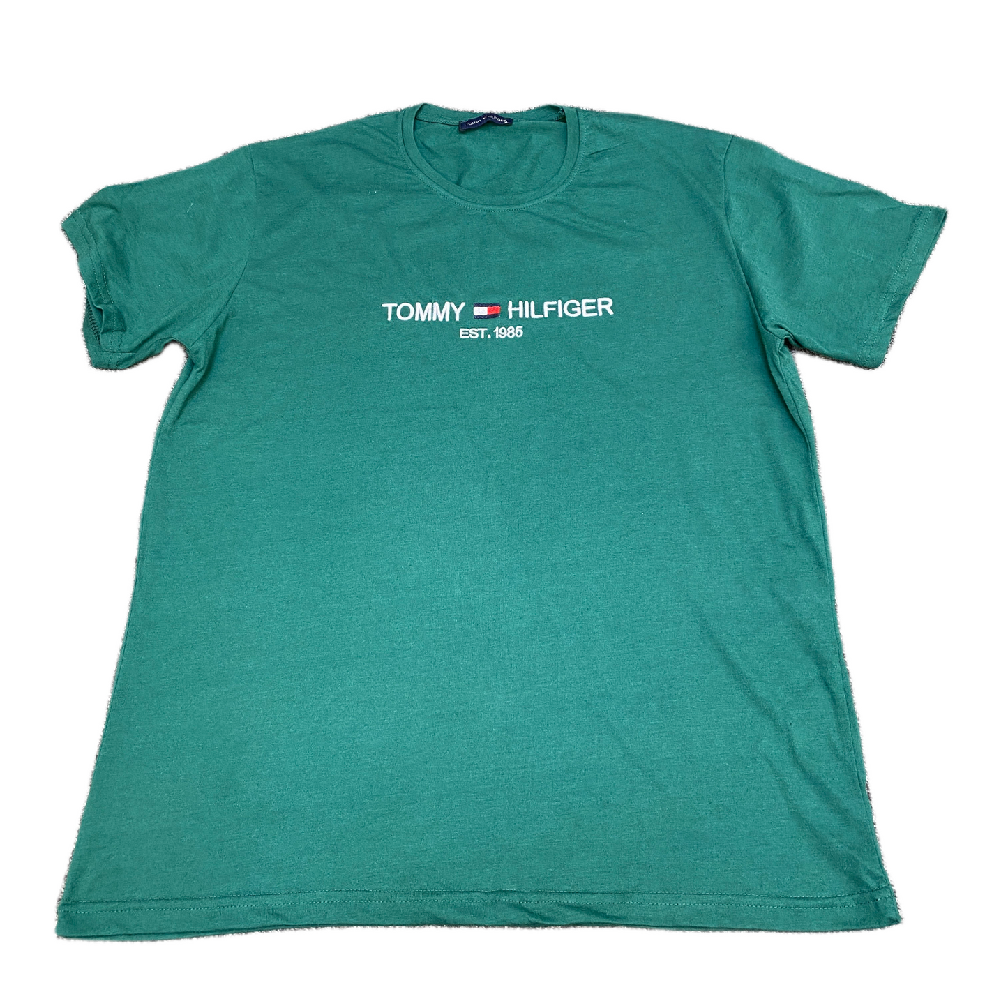 Tommy Hilfiger Shirt Mens XL Green Embroidered Logo Short Sleeve Crew Neck Tee