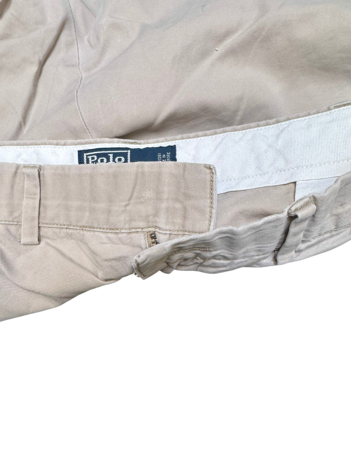 Polo Ralph Lauren Classic Chino Shorts Fits as Men XL 40" Waist Beige Flat Front