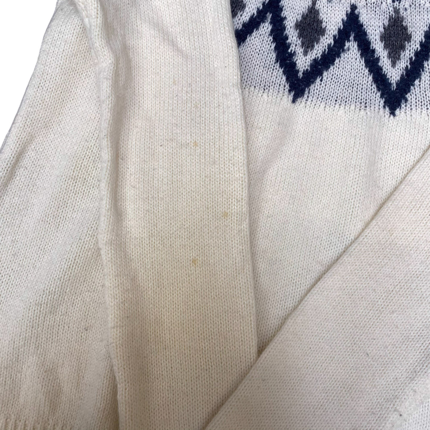 Inherit Jumper Womens Small Cream Grey Fair Isle Nordic Warm Winter Pullover