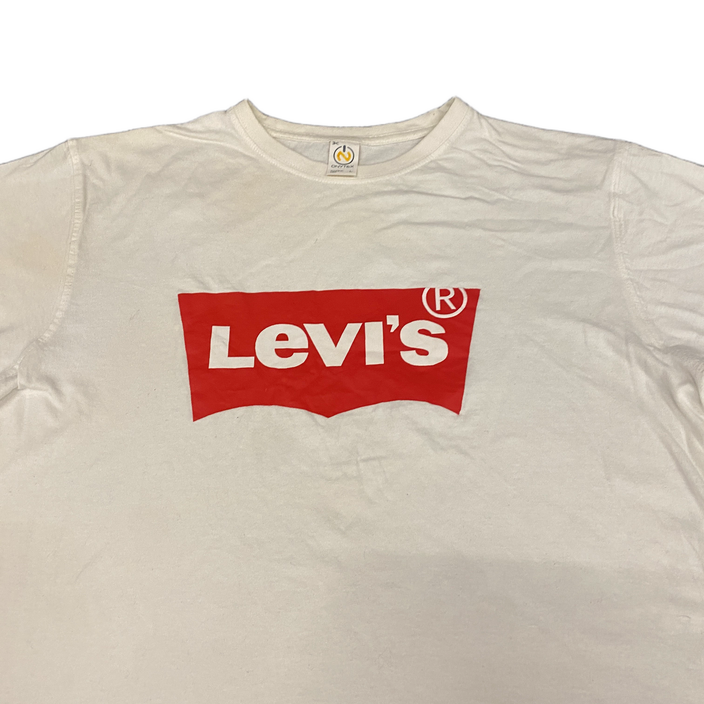 Onytex T-Shirt Mens Large White Levi's Graphic Short Sleeve Crew Neck Pullover